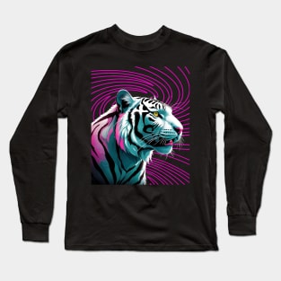 WHITE BENGAL TIGER NEON THEMED Long Sleeve T-Shirt